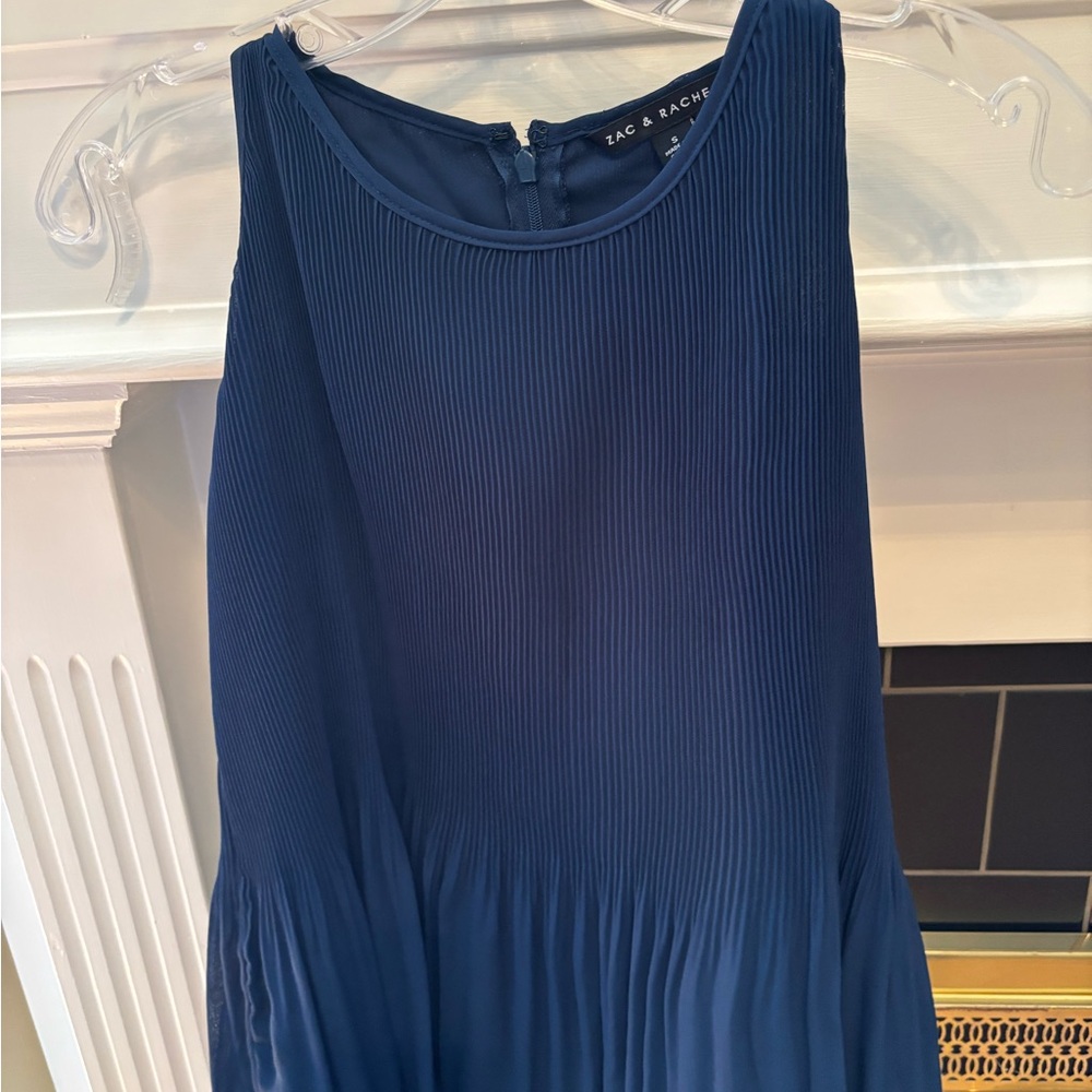 Zac & Rachel Deep Blue Pleated Blouse